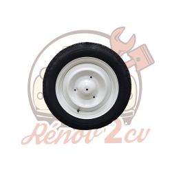 Roue complète 135/15 Pneu Profil Route Tubeless 2cv Mehari Blanc