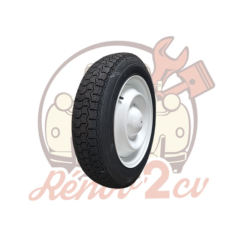 Roue complète 135/15 MICHELIN ZX 2cv mehari dyane acadiane blanche