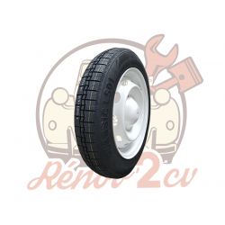 Roue complète 125/15 RENOV2CV 2cv dyane avec Jante AZU Blanche