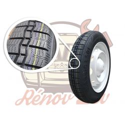 Roue complète 125/15 RENOV2CV 2cv dyane avec Jante AZU Blanche