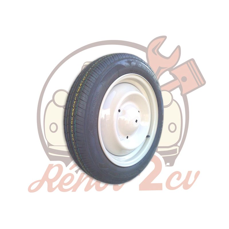 Roue complete 135/15 NANKANG 2cv mehari dyane acadiane blanche