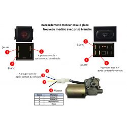 Moteur essuie glace 12v 2 vitesse arbre 3.5