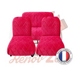 Sièges complets 2CV Rouge à losanges sièges banquette Symétrique