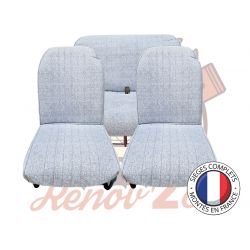 Sièges complets 2CV Skai Jean bleu clair sièges banquette Symétrique