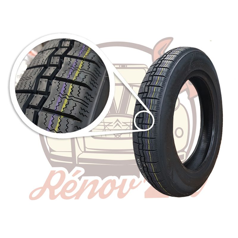 Pneu 2cv Méhari Dyane JOURNEY 125/15 tubeless Profil Wearwell Pneu 2cv Méhari Dyane JOURNEY 125/15 tubeless Profil Wearwell