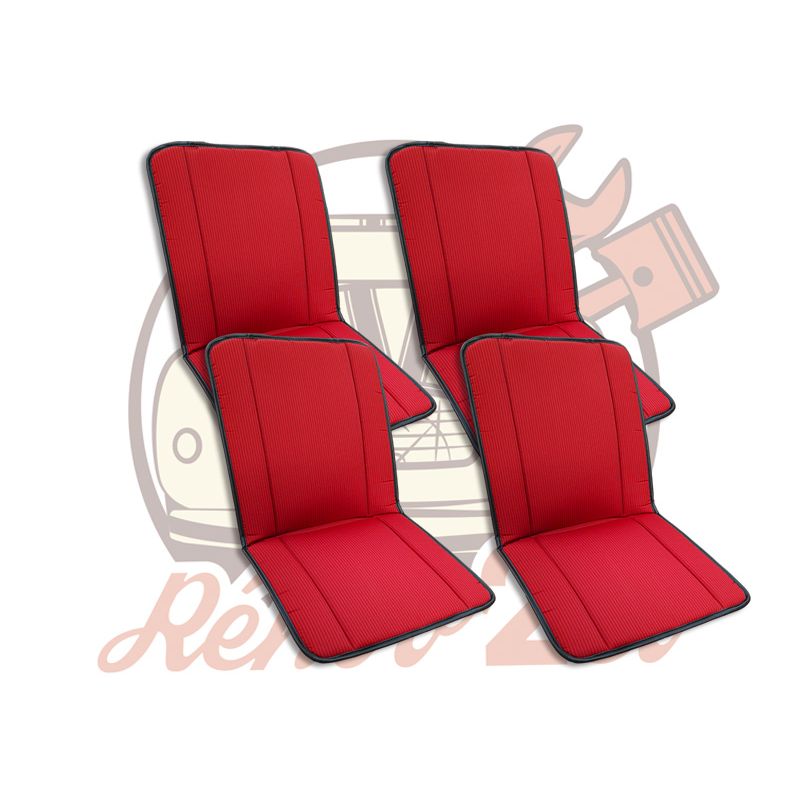 Siege bayadere 2cv rouge lot de 4