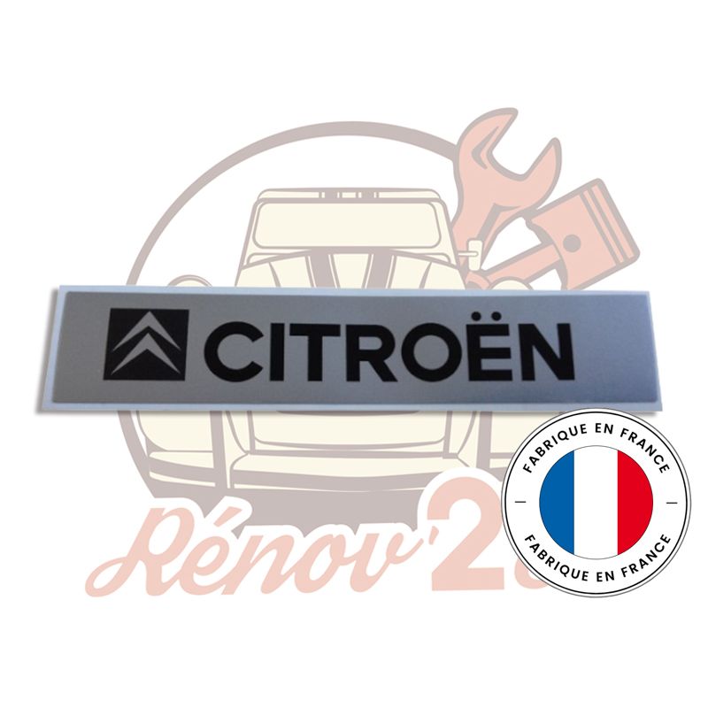 Autocollant CITROEN noir sur fond gris